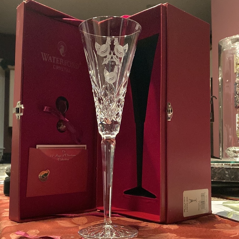 WATERFORD CRYSTAL 3RD EDITION 12 DAYS OF CHRISTMAS FLUTE 3 FRENCH HENS